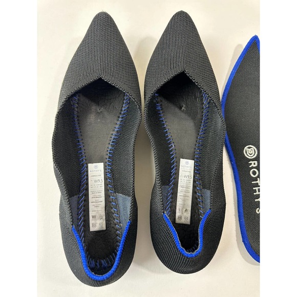 Rothy's The Point Black Solid Textile Ballet Flats Shoes Women's Size 9.5 - Picture 7 of 15